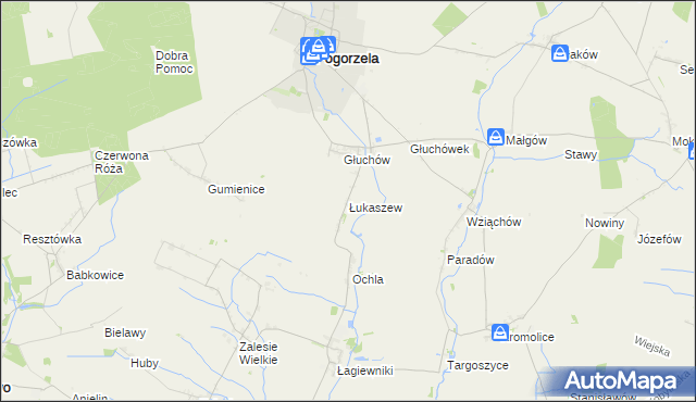 mapa Łukaszew, Łukaszew na mapie Targeo