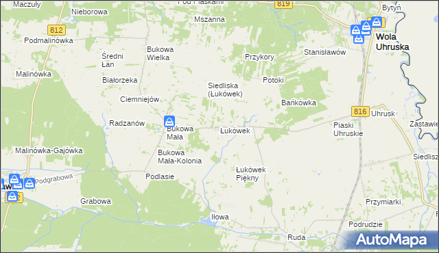 mapa Łukówek, Łukówek na mapie Targeo