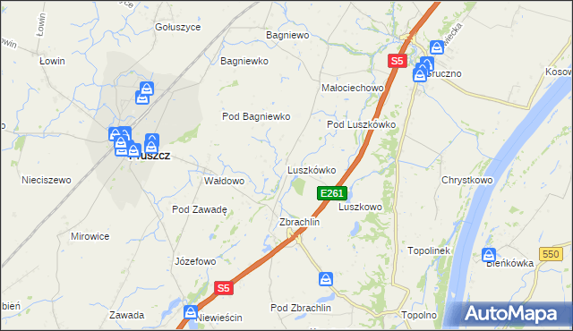 mapa Luszkówko, Luszkówko na mapie Targeo