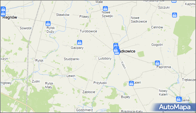 mapa Lutobory, Lutobory na mapie Targeo