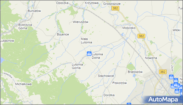 mapa Lutomia Dolna, Lutomia Dolna na mapie Targeo