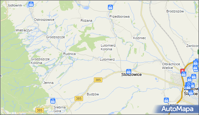 mapa Lutomierz, Lutomierz na mapie Targeo