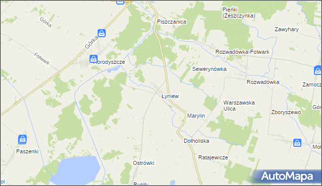 mapa Łyniew, Łyniew na mapie Targeo