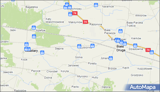 mapa Łyskornia, Łyskornia na mapie Targeo