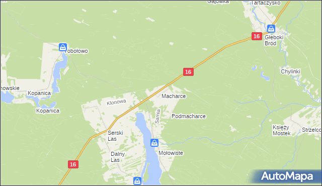 mapa Macharce, Macharce na mapie Targeo