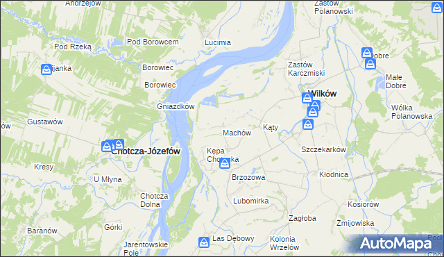 mapa Machów, Machów na mapie Targeo