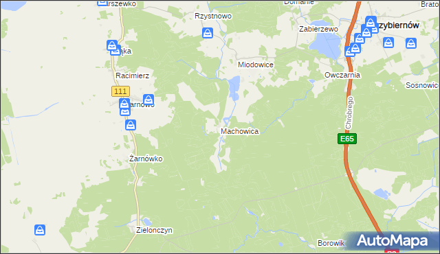 mapa Machowica, Machowica na mapie Targeo