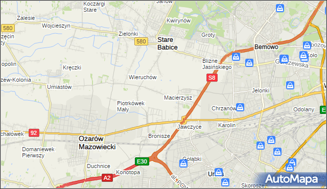 mapa Macierzysz, Macierzysz na mapie Targeo