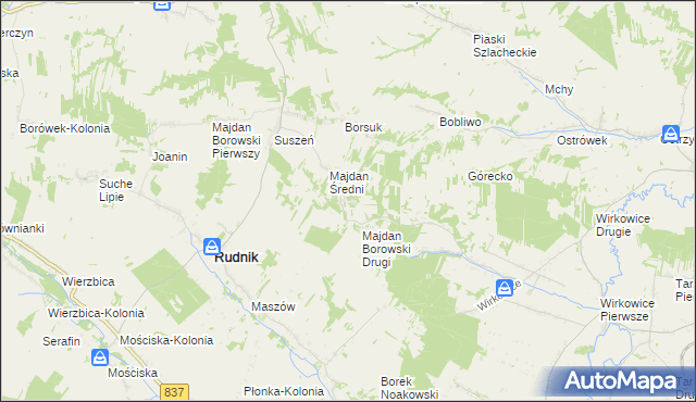 mapa Majdan Kobylański, Majdan Kobylański na mapie Targeo