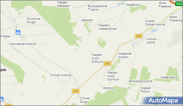 mapa Majdan Kozic Dolnych, Majdan Kozic Dolnych na mapie Targeo