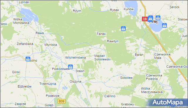 mapa Majdan Sobolewski, Majdan Sobolewski na mapie Targeo