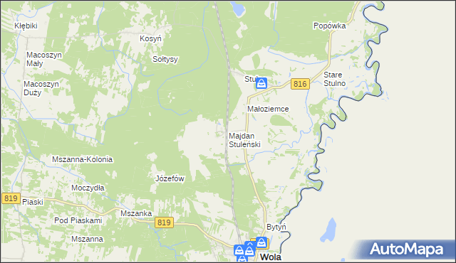 mapa Majdan Stuleński, Majdan Stuleński na mapie Targeo