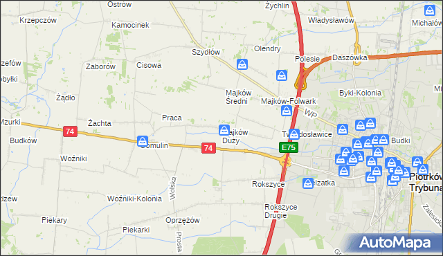 mapa Majków Duży, Majków Duży na mapie Targeo