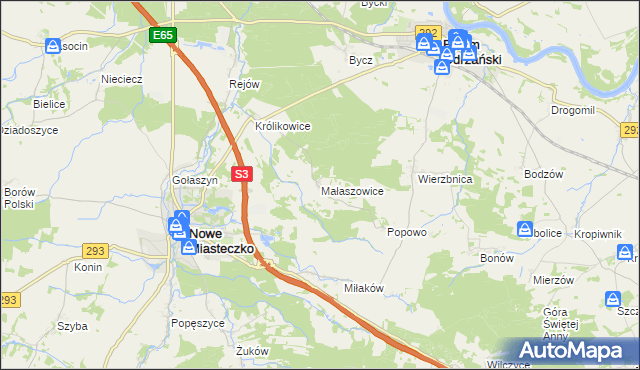 mapa Małaszowice, Małaszowice na mapie Targeo