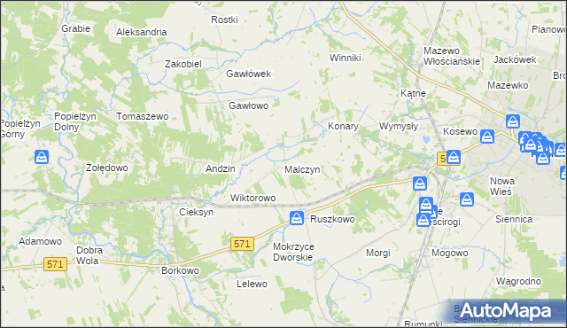 mapa Malczyn, Malczyn na mapie Targeo