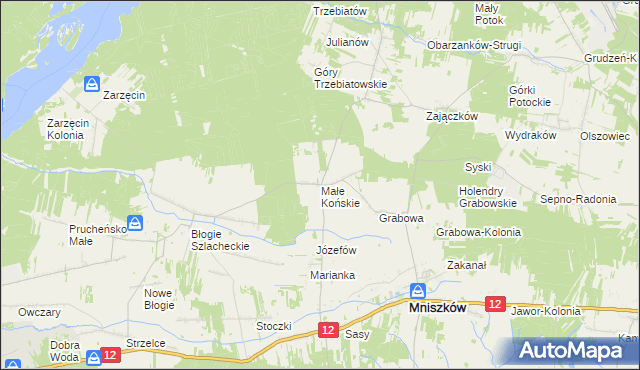 mapa Małe Końskie, Małe Końskie na mapie Targeo