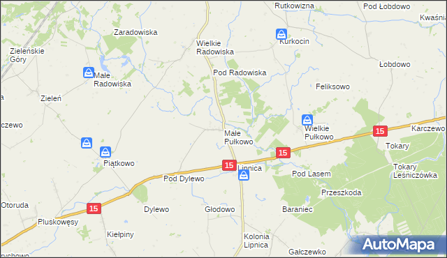 mapa Małe Pułkowo, Małe Pułkowo na mapie Targeo