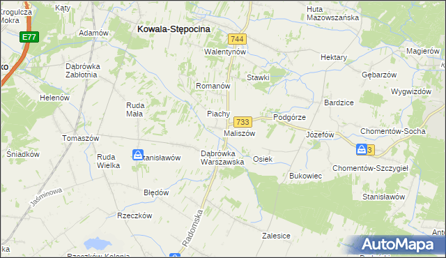 mapa Maliszów, Maliszów na mapie Targeo