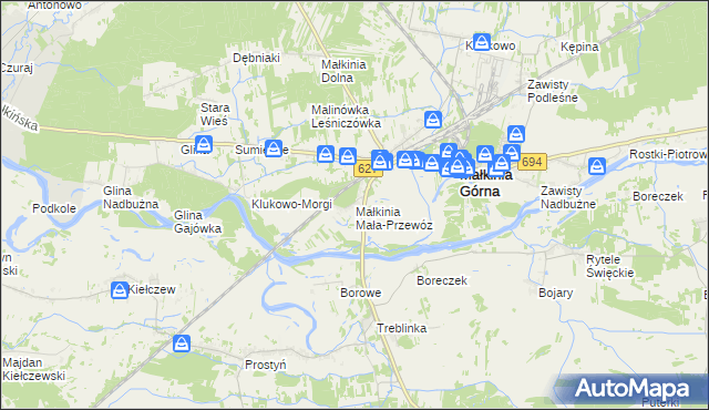 mapa Małkinia Mała-Przewóz, Małkinia Mała-Przewóz na mapie Targeo