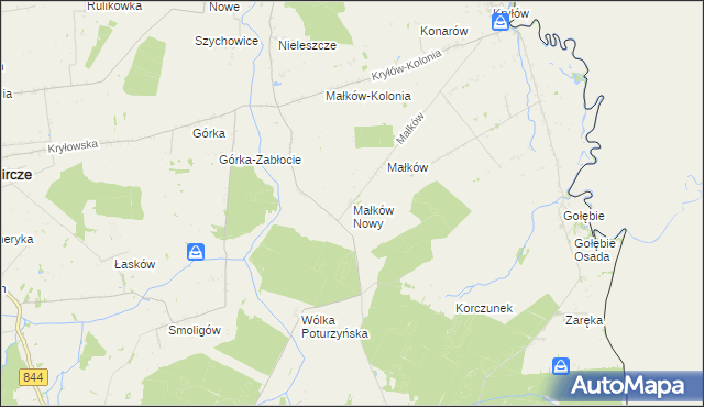 mapa Małków Nowy, Małków Nowy na mapie Targeo