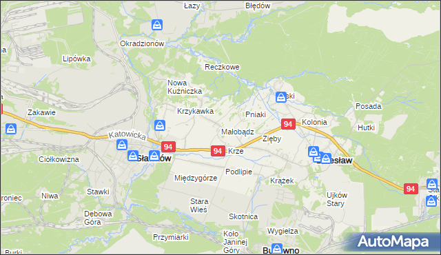 mapa Małobądz, Małobądz na mapie Targeo