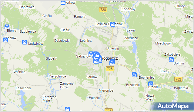 mapa Małogoszcz, Małogoszcz na mapie Targeo