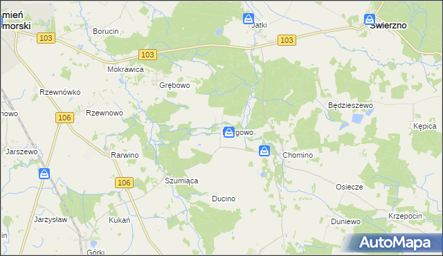 mapa Margowo, Margowo na mapie Targeo