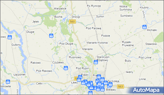 mapa Marianki gmina Rypin, Marianki gmina Rypin na mapie Targeo