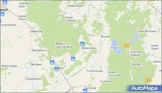 mapa Mariankowo gmina Siedlec, Mariankowo gmina Siedlec na mapie Targeo