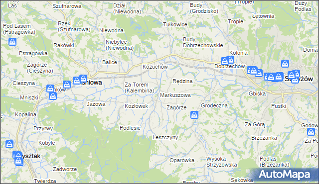 mapa Markuszowa, Markuszowa na mapie Targeo