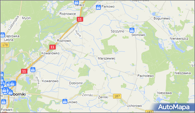 mapa Marszewiec, Marszewiec na mapie Targeo