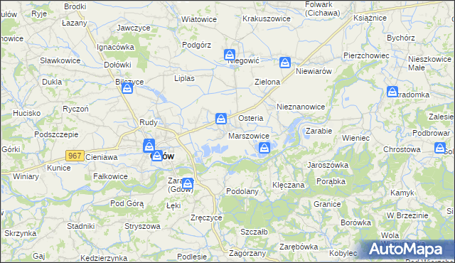 mapa Marszowice gmina Gdów, Marszowice gmina Gdów na mapie Targeo