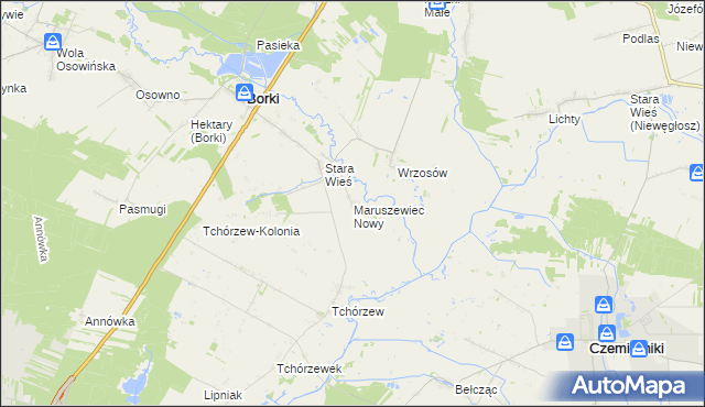 mapa Maruszewiec Pofolwarczny, Maruszewiec Pofolwarczny na mapie Targeo