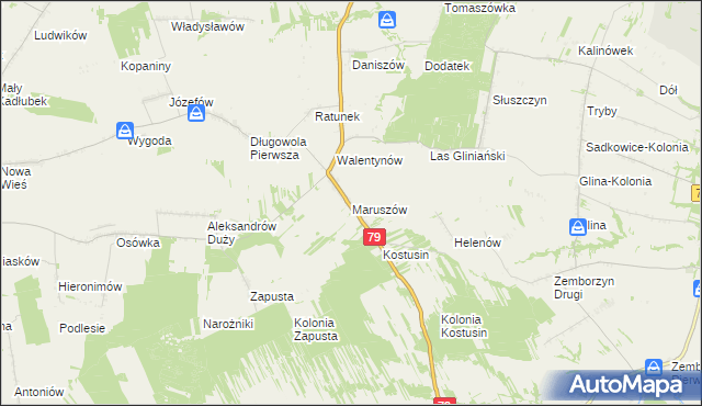 mapa Maruszów gmina Lipsko, Maruszów gmina Lipsko na mapie Targeo