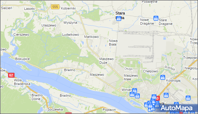 mapa Maszewo Duże, Maszewo Duże na mapie Targeo