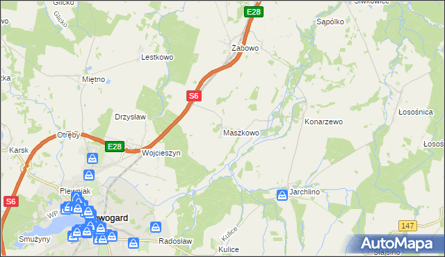 mapa Maszkowo gmina Nowogard, Maszkowo gmina Nowogard na mapie Targeo