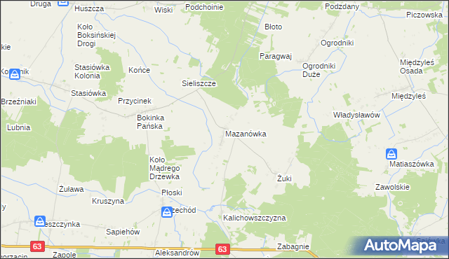 mapa Mazanówka, Mazanówka na mapie Targeo