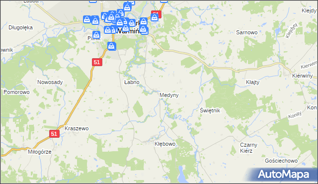 mapa Medyny, Medyny na mapie Targeo