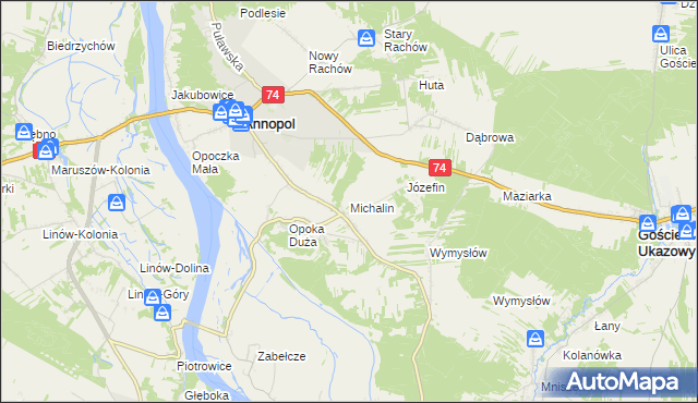 mapa Michalin gmina Annopol, Michalin gmina Annopol na mapie Targeo