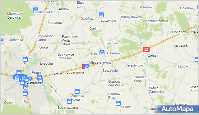 mapa Michalin gmina Zwoleń, Michalin gmina Zwoleń na mapie Targeo