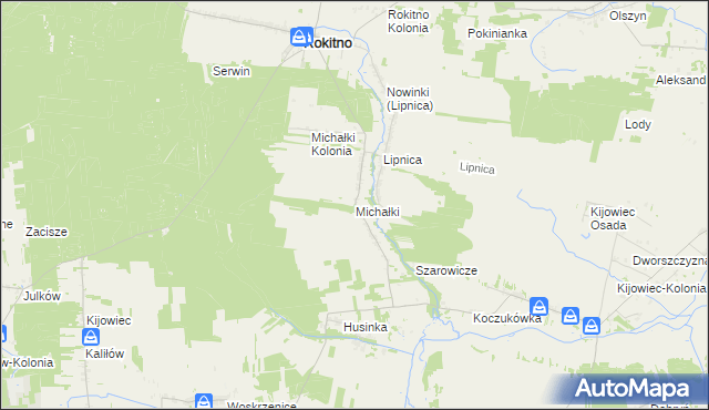 mapa Michałki gmina Rokitno, Michałki gmina Rokitno na mapie Targeo
