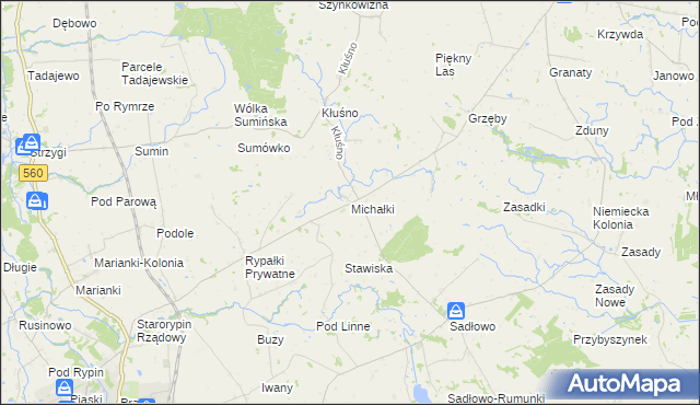 mapa Michałki gmina Świedziebnia, Michałki gmina Świedziebnia na mapie Targeo