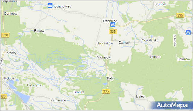 mapa Michałów gmina Chocianów, Michałów gmina Chocianów na mapie Targeo
