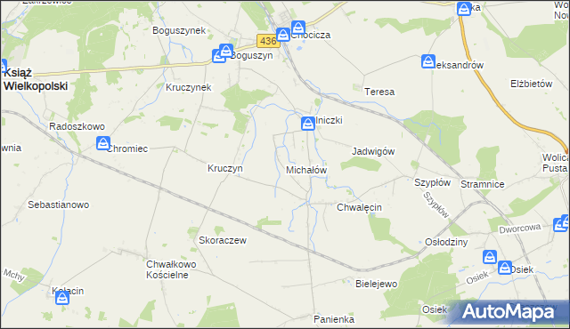 mapa Michałów gmina Nowe Miasto nad Wartą, Michałów gmina Nowe Miasto nad Wartą na mapie Targeo