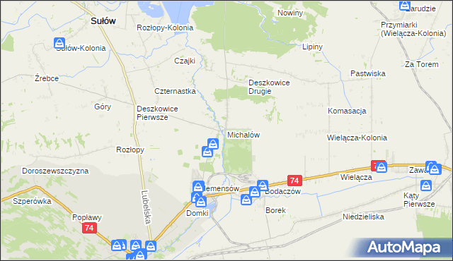 mapa Michalów gmina Sułów, Michalów gmina Sułów na mapie Targeo