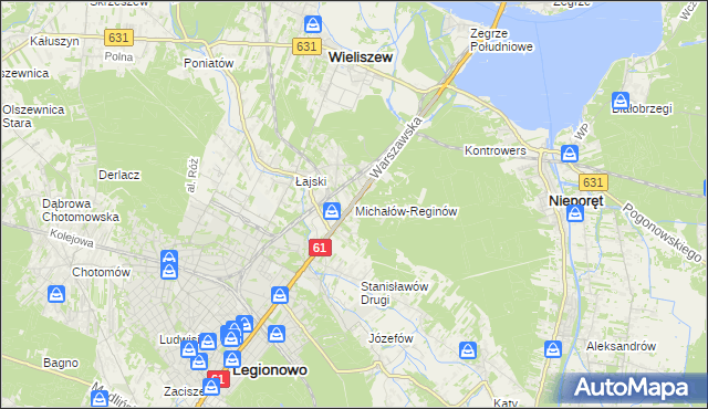 mapa Michałów-Reginów, Michałów-Reginów na mapie Targeo