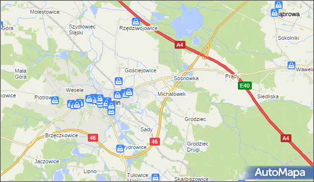 mapa Michałówek gmina Niemodlin, Michałówek gmina Niemodlin na mapie Targeo