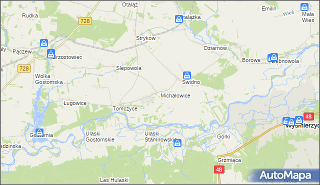 mapa Michałowice gmina Mogielnica, Michałowice gmina Mogielnica na mapie Targeo