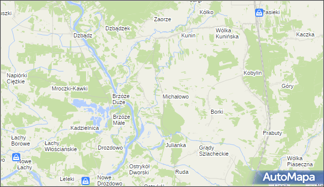 mapa Michałowo gmina Goworowo, Michałowo gmina Goworowo na mapie Targeo