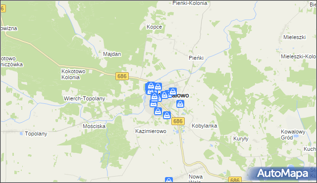 mapa Michałowo powiat białostocki, Michałowo powiat białostocki na mapie Targeo